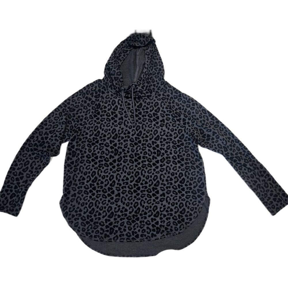 Athletic Works Leopard Print Hooded Sweatshirt Hi-Lo XXL